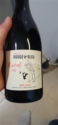 Rhône-dalen Ikke specificeret Domaine Rouge Bleu Mistral 2018