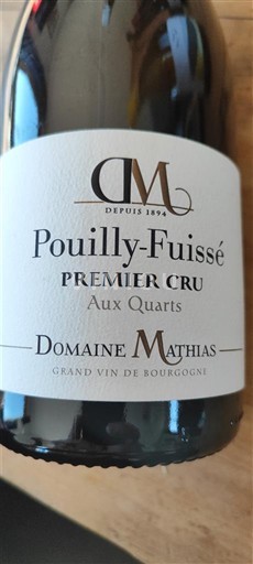 Burgundi Pouilly-fuissé Premier Cru Domaine Mathias Aux Quarts 2022