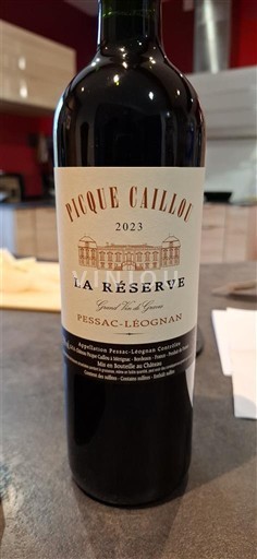 Bordeaux Pessac-Léognan Pique Caillou La Réserve 2023