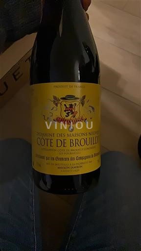 Beaujolais Côte-de-brouilly Domaine Des Maisons Neuves Grumage Ei vuosikertaa