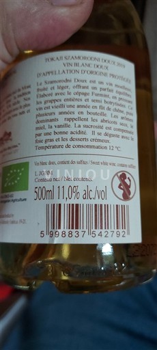 Tokaj No especificado Szamorodni Doux 2019