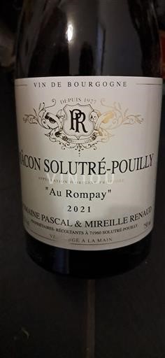 Borgoña Mâcon y Mâcon-villages Domaine Pascal & Mireille Renaud Au Rompay 2021