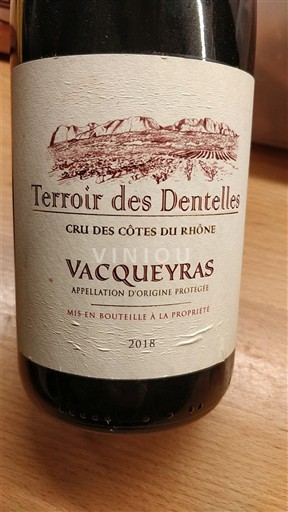 Valle del Ródano Vacqueyras Terroir des Dentelles 2018