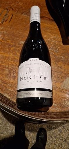 Burgundy Fixin Premier Cru Domaine Vieux Collège Les Hervelets 2020