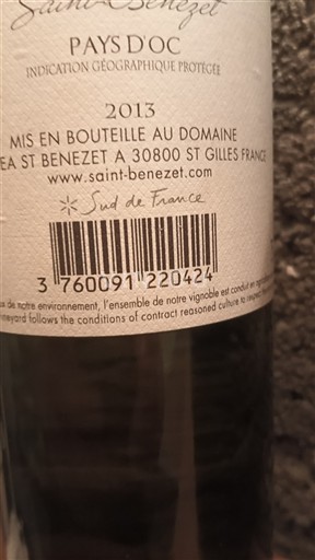 Languedoc in Roussillon Pays d'Oc Saint-Benezet 2013