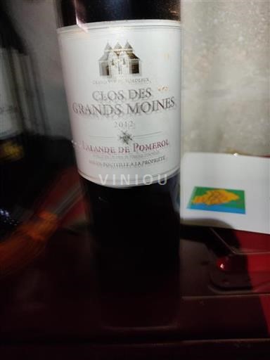 Bordeaux Lalande-de-Pomerol Clos des Grands Moines 2012