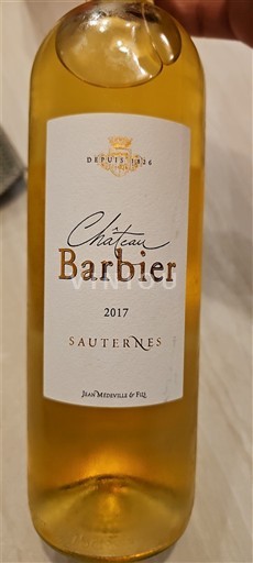 Bordeaux Sauternes Château Barbier 2017