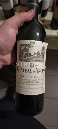 Bordeaux Haut-Médoc Cru Bourgeois Château Arcins 1983