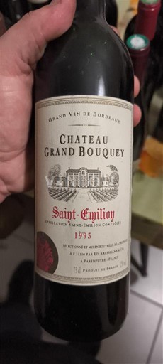 Bordeaux Saint-Émilion Château Grand Bouquey 1993