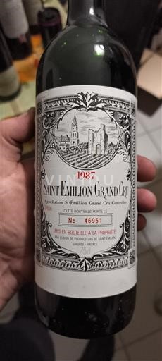 Bordeaux Saint-Émilion Grand Cru L'Union de Producteurs de Saint-Émilion 1987
