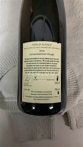 Alsace Không được chỉ định Grand Cru Stentz-Buecher Gewurztraminer Hengst 2016