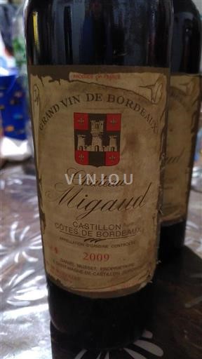 Bordeaux Castillon Côtes de Bordeaux Château Migaud 2009