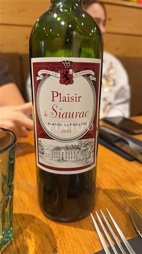 Bordeaux Lalande-de-Pomerol Siaurac Plaisir de Siaurac 2022