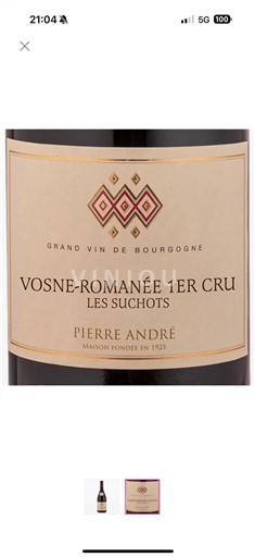 Burgundy Not Specified Premier Cru Pierre André Les Suchots 2019