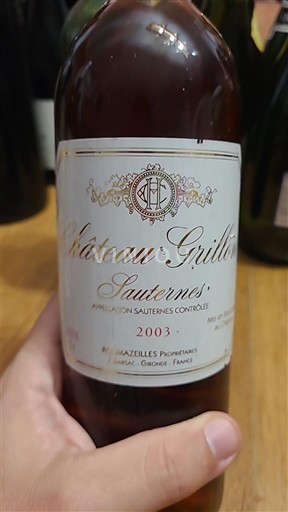 Bordéus Sauternes Château Grillon 2003