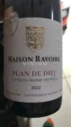 Rhônedalen Côtes-du-Rhône-Villages Maison Ravoire Plan de Dieu 2022