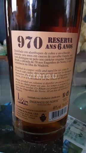 Bồ Đào Nha Madeira Engenhos do Norte 970 Reserva Ans 6 Anos Không niên vụ