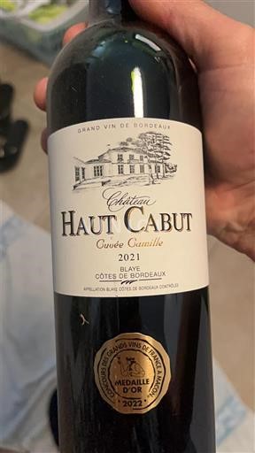 Bordeaux Blaye-Côtes-de-Bordeaux Château Haut Cabut Camille 2021