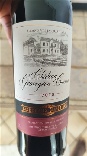 Bordeaux Bordeaux Supérieur Château Graveyron Carreau 2018