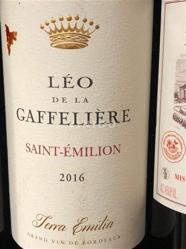 Bordeaux Saint-Émilion Léo de la Gaffelière Terra Emilia 2016