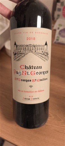 Bordeaux Saint-Georges-Saint-Émilion Château Puy St. Georges 2018