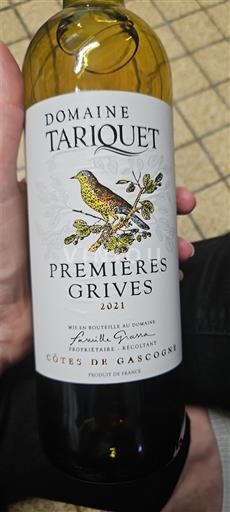 Sud-Ouest Côtes de Gascogne Domaine Tariquet Premières Grives 2021