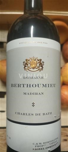 Tây Nam Madiran Domaine Berthoumieu Charles de Batz Không niên vụ
