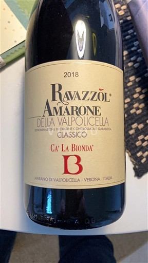 Vénétie Không được chỉ định Ca' La Bionda Ravazzol 2018