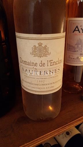 Bordeaux Sauternes Domaine L'Enclos 1992