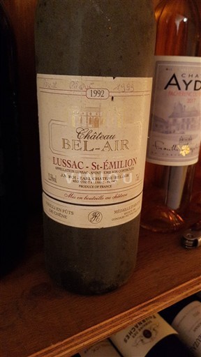 Bordeaux Lussac-saint-émilion Château Bel-Air 1992