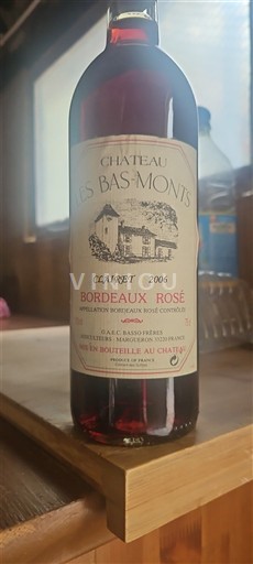 Bordeaux Bordeaux rosé Château Les Bas-Monts Claret 2006
