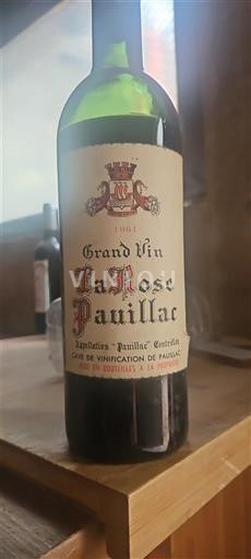 Bordeaux Pauillac La Rose Pauillac 1961