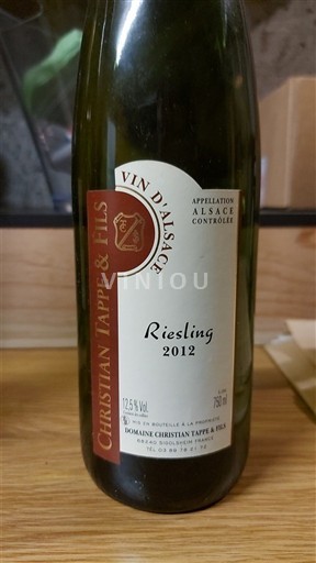 Alsace Christian Tappe & Fils Riesling 2012
