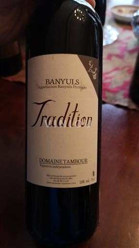 Roussillon Banyuls Domaine Tambour Tradition 2019