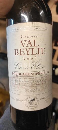 Bordeaux Bordeaux supérieur Château Val Beylie Elixir 2005