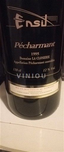 Sydvestfrankrig Pécharmant Domaine La Closerie Ensi 1995