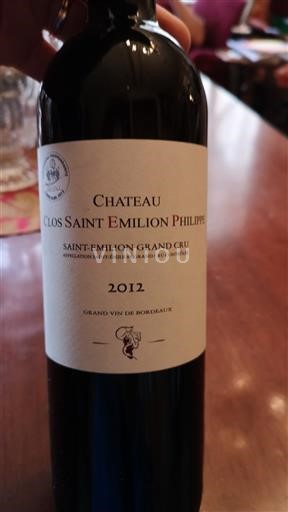 Bordeaux Saint-Émilion Grand Cru Château Clos Saint Emilion Philippe 2012