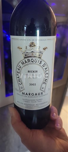 Bordeaux Margaux Grand Cru Château Marquis Alesme 2002