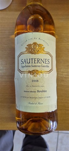 Bordeaux Sauternes Maison Johanes Boubée 2008