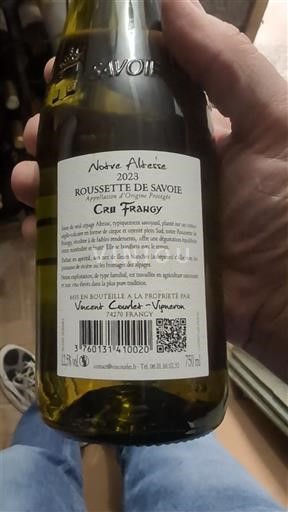 Savoie en Bugey Roussette de Savoie Notre Altesse Cru Frangy 2023