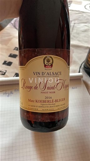 Alsacia Marc Koerberlé-Bleger Rouge de Saint Hippolyte 2016