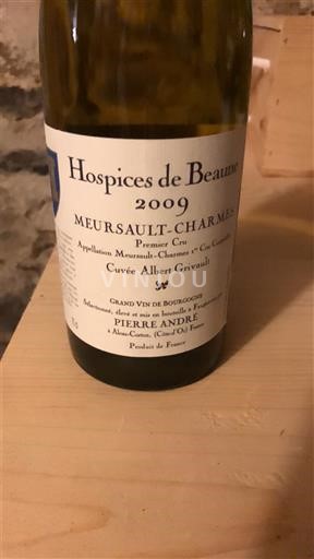 Bourgogne Meursault Premier Cru Hospices de Beaune Albert Grivault 2009