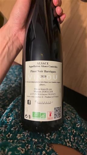 Elsass Maison Zoeller Pinot Noir Barriques 2020