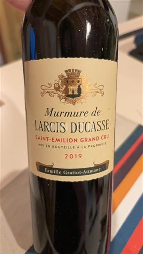 Bordeaux Saint-Émilion Grand Cru Larcis Ducasse Murmure de 2019