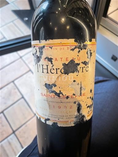Bordeaux Saint-Estèphe Château L'Hérèthière 1992