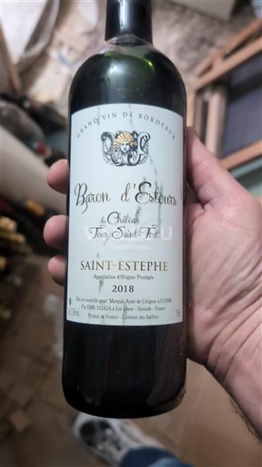 Bordeaux Saint-Estèphe Château Tron Saint Fort Baron d'Estours 2018
