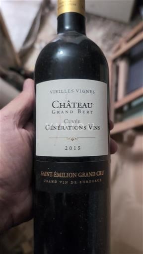 Bordeaux Saint-Émilion Grand Cru Grand Cru Château Grand Bert Générations Vins 2015