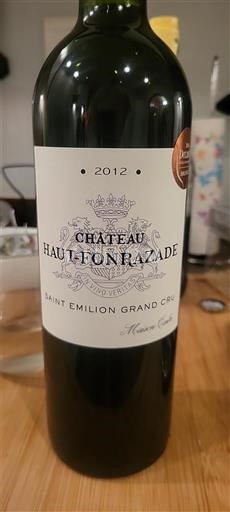 Bordeaux Saint-Émilion Grand Cru Grand Cru Château Haut-Fonrazade 2012