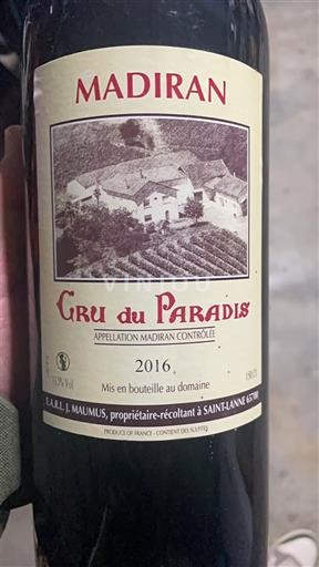 Sydvestfrankrig Madiran Maumus Cru du Paradis 2016