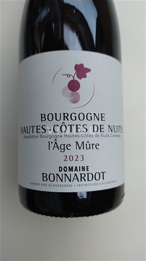 Bourgogne Hautes Côtes de Nuits Domaine Bonnardot l’Âge Mûre 2023